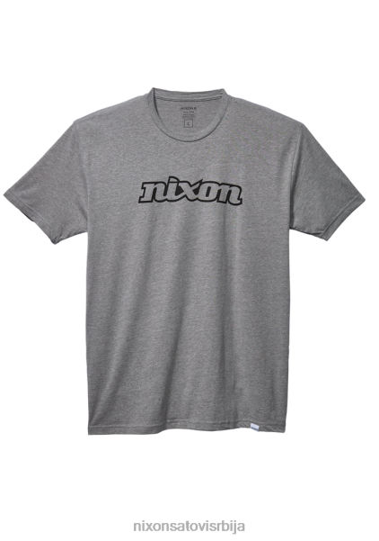 ог сцрипт ецо-репреве мајица Nixon тамно хеатхер сиво/црно 6P64X501 одећу