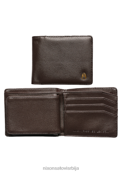пасс вегански кожни новчаник за новчиће Nixon браон 6P64X549 Прибор