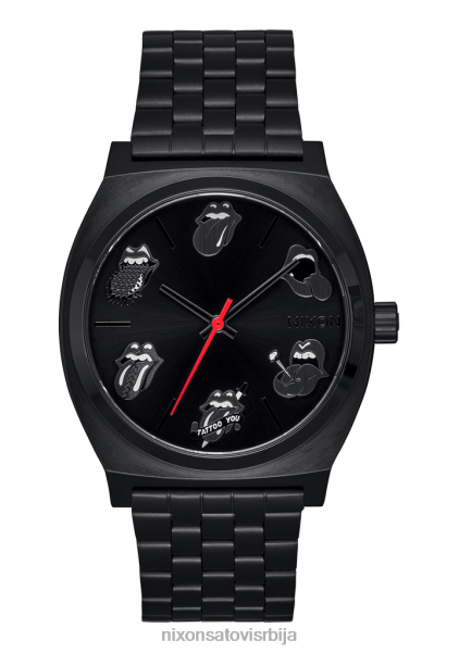 Роллинг Стонес показивач времена Nixon све црно 6P64X117 гледати