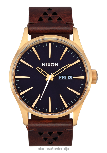 стражарска кожа Nixon златно/индиго/браон 6P64X56 гледати